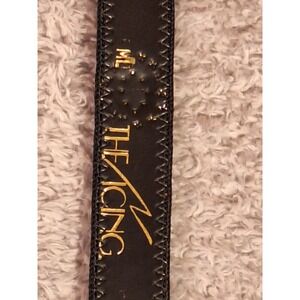 Black Western Rhinestone Embellished Belt Gold Buckle, Retro, Embelishe, USA